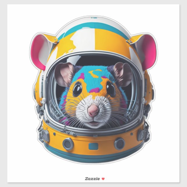 Colourful Mouse with Astronaut Helmet (Sheet)
