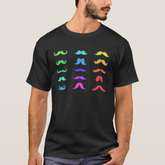 Colourful Moustache s for Girls Women Moustache T-Shirt