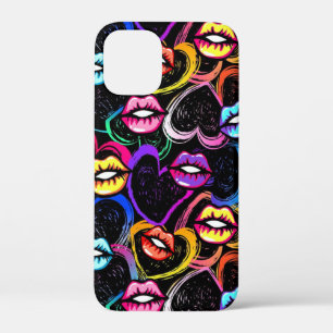 colourful mouth & heart iPhone 12 mini case