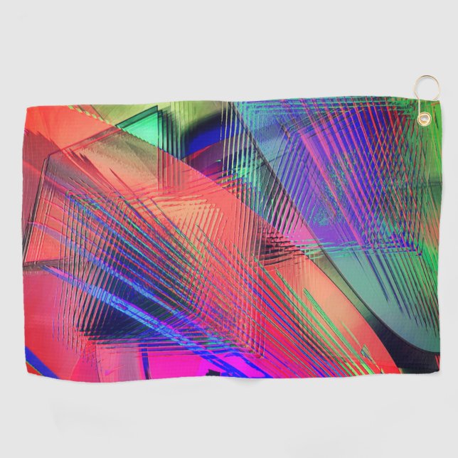 Colourful movement of messy objects in soft carvin golf towel (Horizontal)