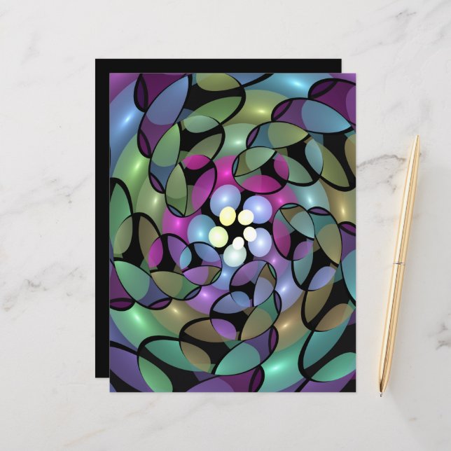 Colourful Movements Abstract Striking Fractal Art (Front/Back In Situ)