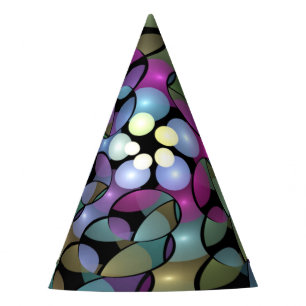 Colourful Movements Abstract Striking Fractal Art Party Hat