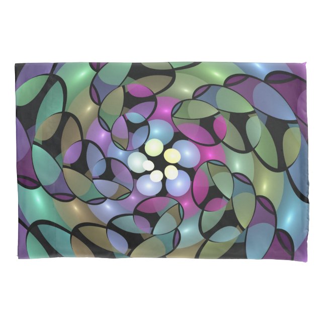 Colourful Movements Abstract Striking Fractal Art Pillowcase (Front)