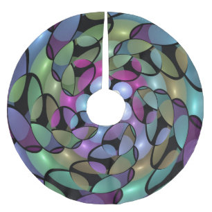 Colourful Movements Abstract Trippy Fractal Art Brushed Polyester Tree Skirt