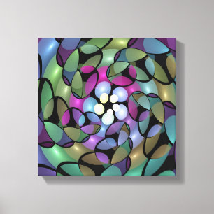 Colourful Movements Abstract Trippy Fractal Art Canvas Print