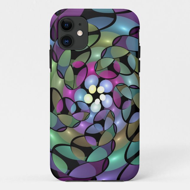 Colourful Movements Abstract Trippy Fractal Art Case-Mate iPhone Case (Back)