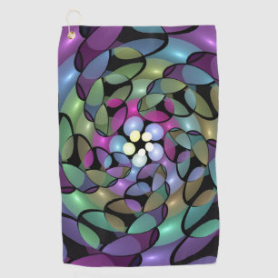 Colourful Movements Abstract Trippy Fractal Art Golf Towel