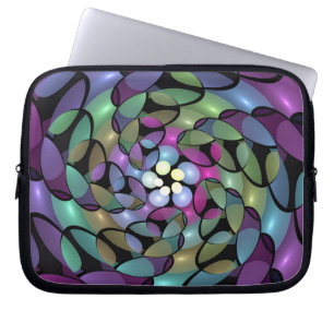Colourful Movements Abstract Trippy Fractal Art Laptop Sleeve