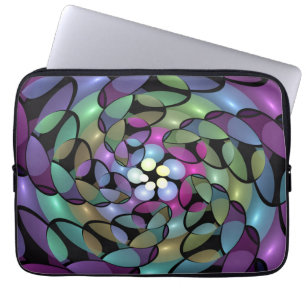 Colourful Movements Abstract Trippy Fractal Art Laptop Sleeve