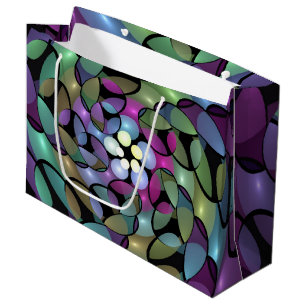 Colourful Movements Abstract Trippy Fractal Art Large Gift Bag
