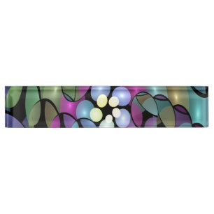 Colourful Movements Abstract Trippy Fractal Art Nameplate