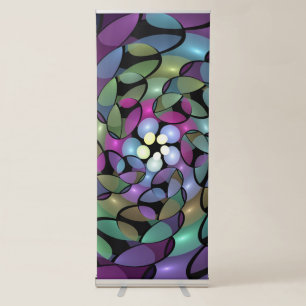 Colourful Movements Abstract Trippy Fractal Art Retractable Banner