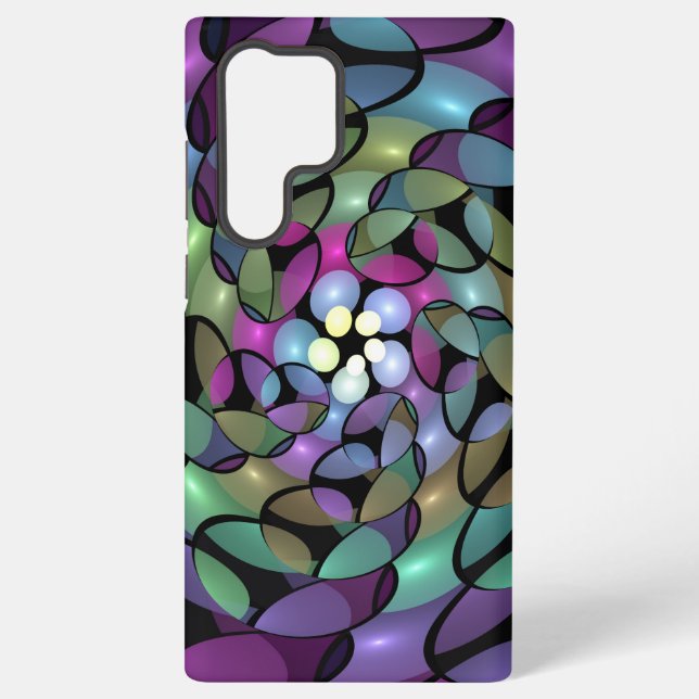Colourful Movements Abstract Trippy Fractal Art Samsung Galaxy S22 Ultra Case (Back)