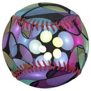 Colourful Movements Abstract Trippy Fractal Art Softball