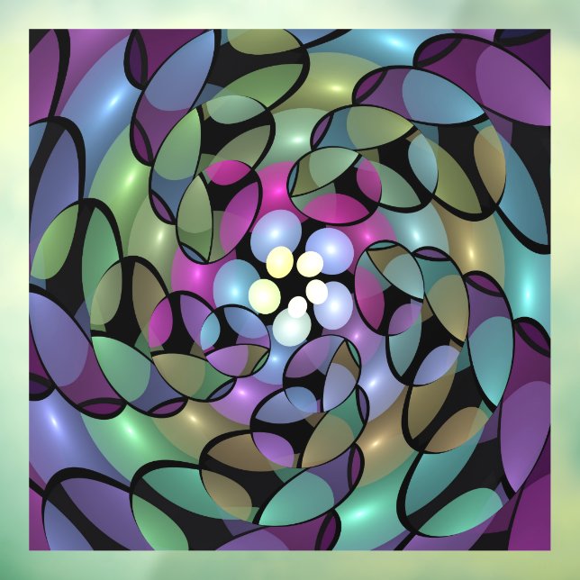 Colourful Movements Abstract Trippy Fractal Art Window Cling (Sheet 3)