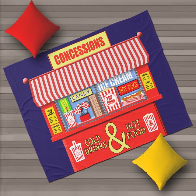 Colourful Movie Theatre Concessions Stand Fleece Blanket (Creator Uploaded)