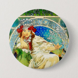 Colourful Mucha Princess Hyacinth 7.5 Cm Round Badge