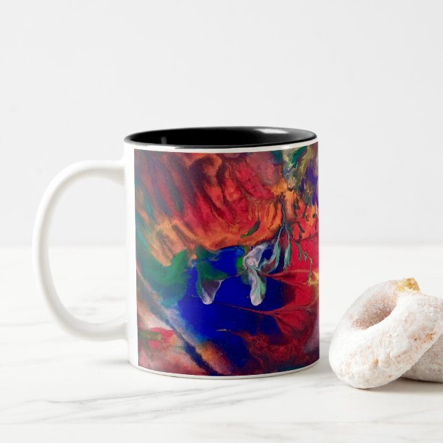 Colourful Mug Hippie Tie Dye Groovy Coffee Mug (With Donut)