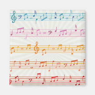 Colourful Multi colour Music note Musician Keycha Magnet