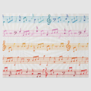 Colourful Multi colour Music note Musician  Tissue Paper