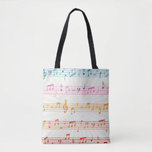 Colourful Multi colour Music note Musician Tote Bag