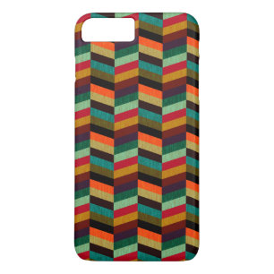Colourful Multi-Coloured Herringbone Pattern iPhone 8 Plus/7 Plus Case