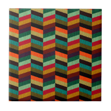 Colourful Multi-Coloured Herringbone Pattern