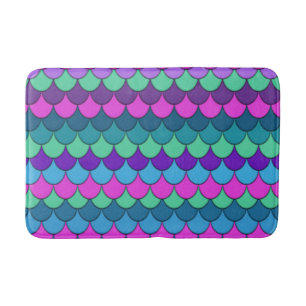 Colourful Multi-Coloured Mermaid Bath Mat