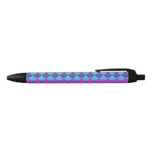 Colourful Multi-Coloured Mermaid Black Ink Pen
