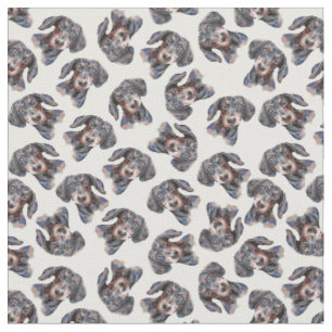 Colourful multi cute Dachshund art Fabric