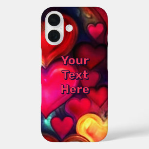 Colourful Multi Hearts Valentine iPhone 16 Case