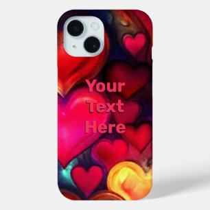 Colourful Multi Hearts Valentine iPhone 15 Case