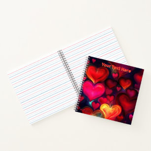 Colourful Multi Hearts Valentine Notebook