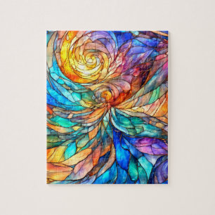 Colourful multicolor Abstract 75 twist Jigsaw Puzzle