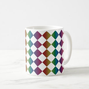 Colourful Multicolor Diamond Harlequin Chequered Coffee Mug