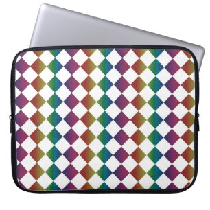 Colourful Multicolor Diamond Harlequin Chequered Laptop Sleeve