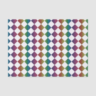 Colourful Multicolor Diamond Harlequin Chequered  Tissue Paper