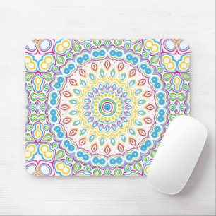 Colourful Multicolor Mandala Pattern Mouse Mat