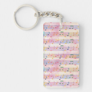 Colourful Multicolor Music Note Musician Key Ring