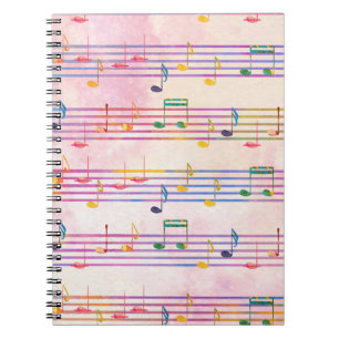 Colourful Multicolor Music Note Musician Notebook