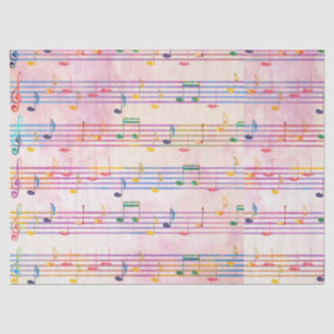 Colourful Multicolor Music Note Musician Tissue Paper