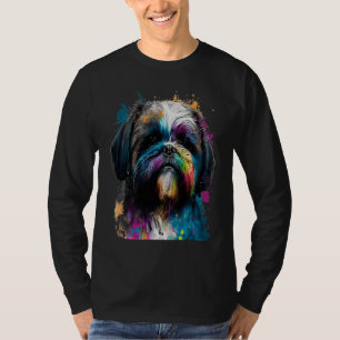 colourful multicolor Shih Tzu Portrait T-Shirt
