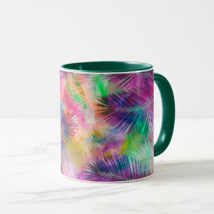 Colourful Multicolor Tropical Palm Leaves Mug