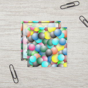 Colourful Multicolored Balloons Pattern Square Business Card