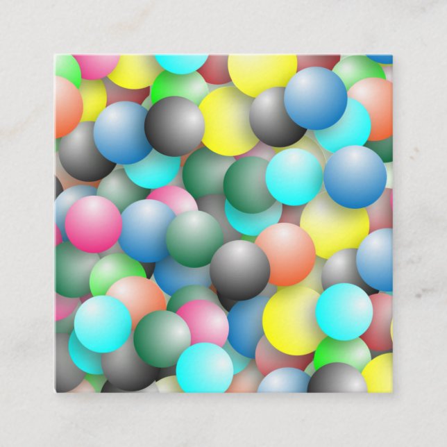 Colourful Multicolored Balloons Pattern Square Business Card (Front)