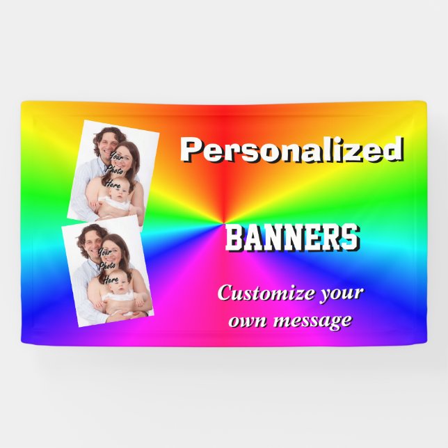 Colourful multicolored bright rainbow banner (Horizontal)