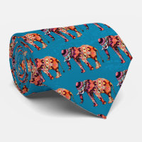 Colourful Multicolored Elephant on Blue Background