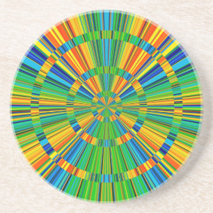 Colourful Multicolored Modern Radiant Stripes Coaster