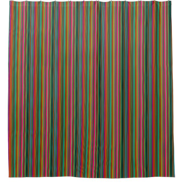 Colourful Multicolored Pattern  Shower Curtain (Front)