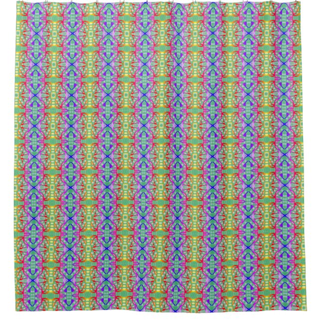 Colourful Multicolored Pattern Shower Curtain (Front)